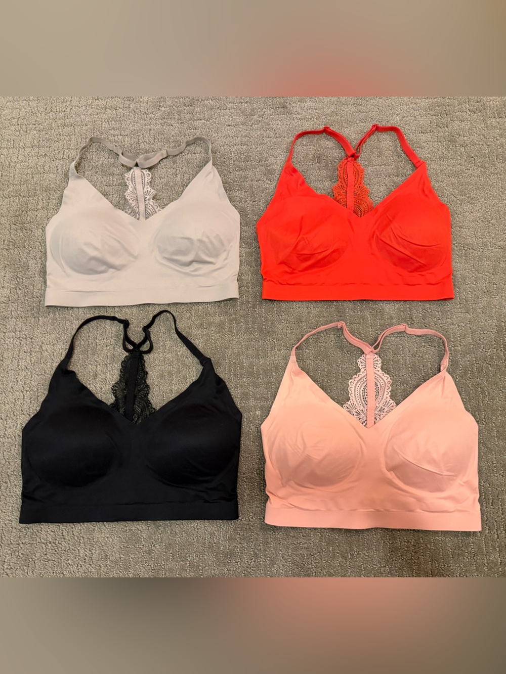 Four Soma Enbliss Racerback Bralettes; Sz L